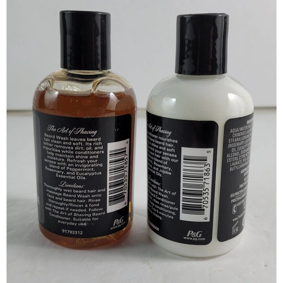 The Art of Shaving Set Peppermint Beard Wash Conditioner Oil Shaving Cream Brush - Picture 3 of 14